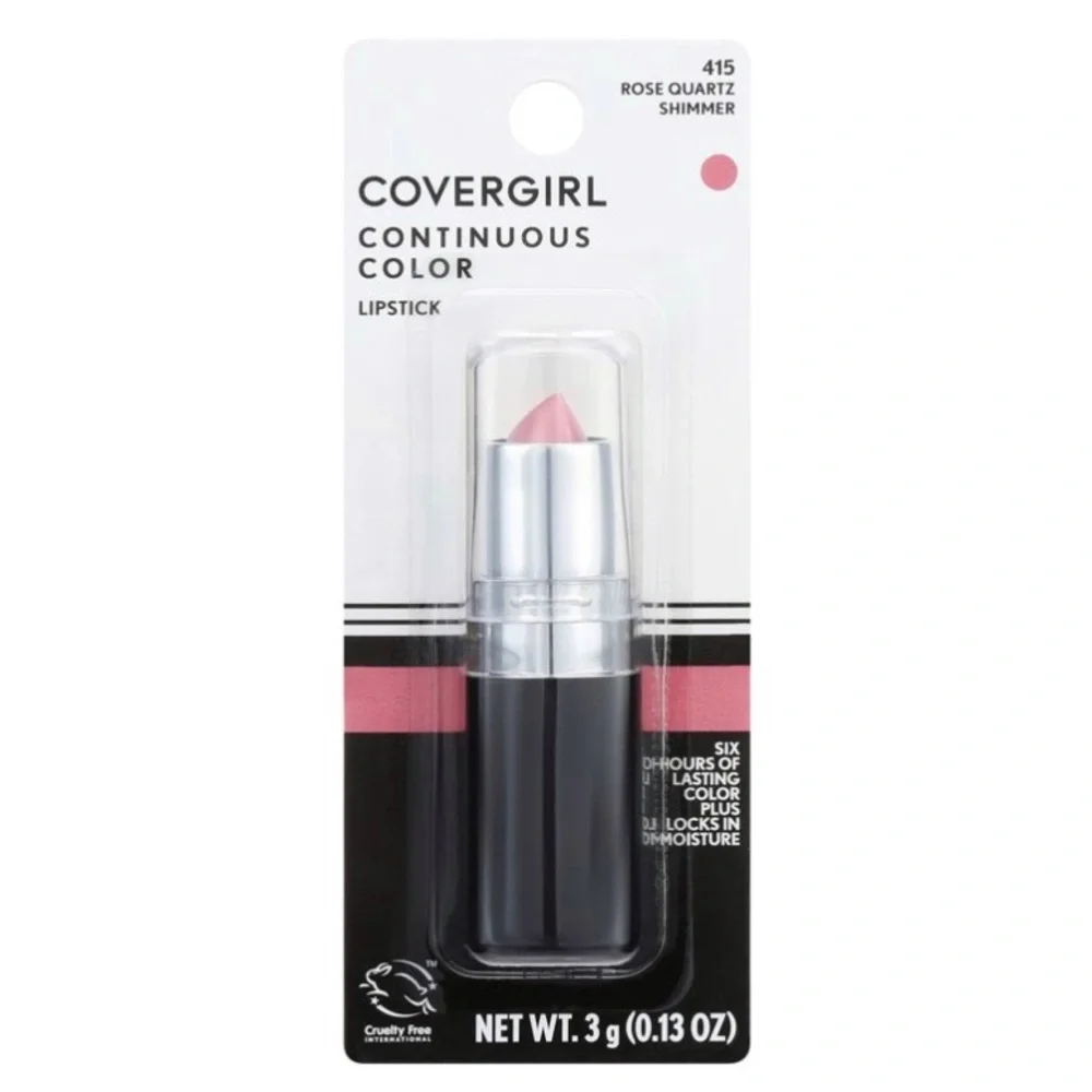 NWT Covergirl Lipstick Continuous Color Pink Lipstick 415 Rose Quartz Shimmer
